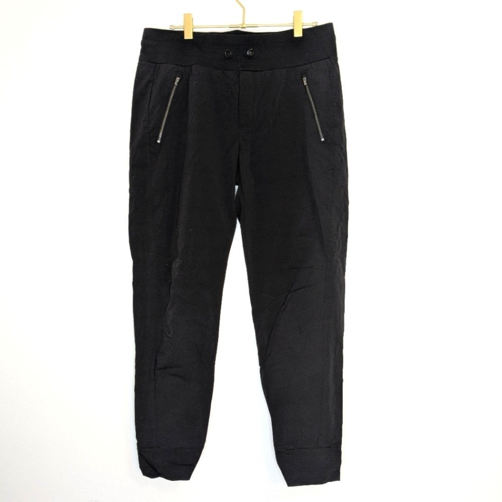 Athleta Black Jogger Pants Zip Pockets Athletic Workout Running Lounge Bottoms